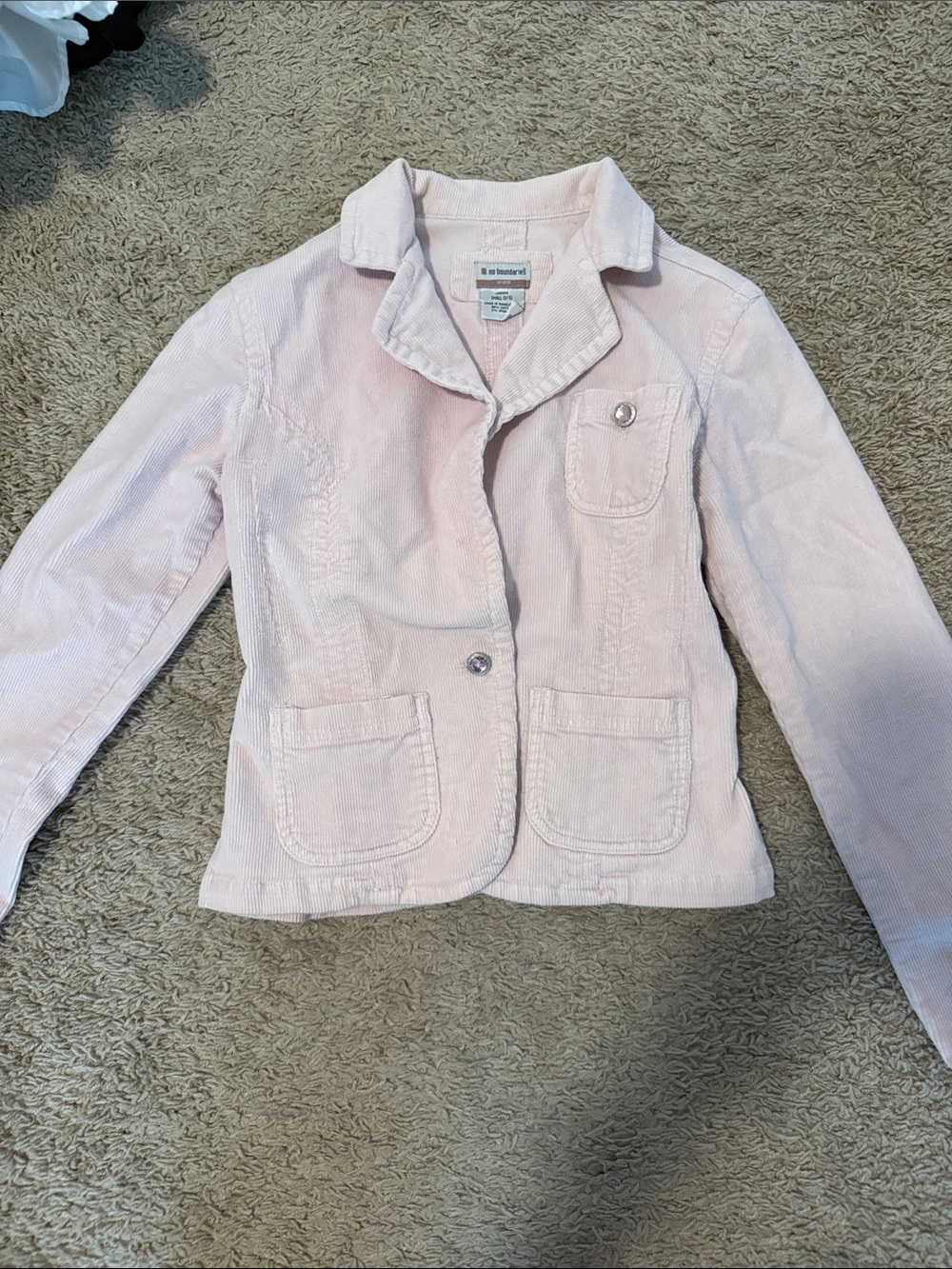 No Boundaries Light Pink Corduroy Blazer Jacket